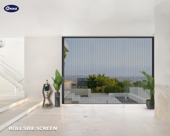 ONNA BANDUNG ROLL SIDE SCREEN (NEW) Roll Side Screen adalah produk kasa nyamuk terbaru dari Onna yang didesain dengan fitur bentangan lebih tinggi & lebar, dapat digunakan untuk melindungi area pintu berukuran lebar & tinggi dari masuknya nyamuk & serangga juga dari angin kencang dan debu - debu pasir/kotoran yang tertiup angin.