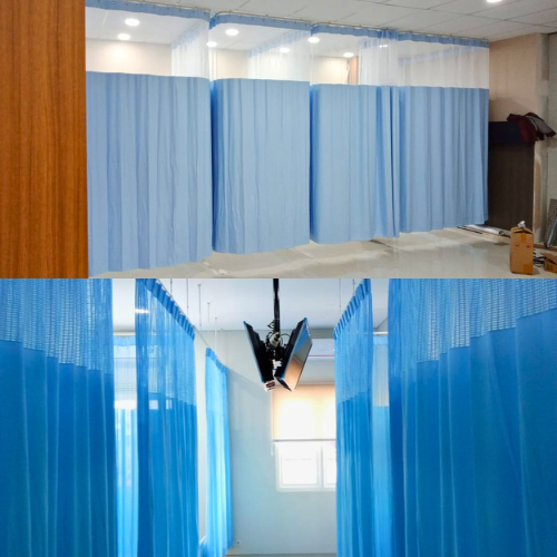 ONNA BANDUNG CURTAIN HOSPITAL  Hospital Curtain Onna, Kain Tirai/Gorden untuk penggunaan di ruangan Rumah Sakit. Telah dilengkapi dengan sertifikasi berstandar internasional untuk Uji Tahan Api & Uji Anti Bakteri. Kain ini memiliki bahan yang mampu menghambat pertumbuhan bakteri, fungi, dan mencegah menempelnya nano-partikel kimiawi sehingga bisa disterilkan dengan efektif. Dapat digunakan di ruangan IGD/UGD, perawatan pasien, pemeriksaan medis, atau ruangan lain di Rumah Sakit.