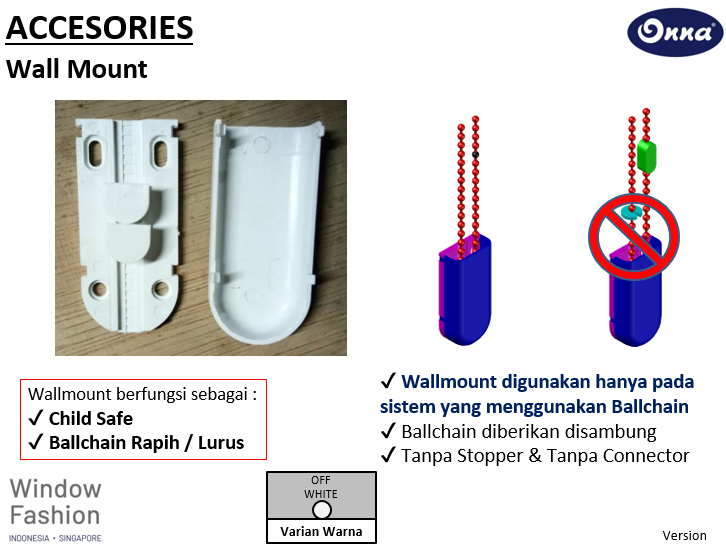 ONNA BANDUNG BLINDS ACCESSORIES - INTERIOR & EXTERIOR Aksesoris Blinds merupakan komponen pelengkap atau tambahan dan pola gambar digital custom yang dapat dipasang atau dicetak pada tirai interior & tirai eksterior untuk mengoptimalkan pengoperasian dan menambah estetika penampilan luar tirai.
