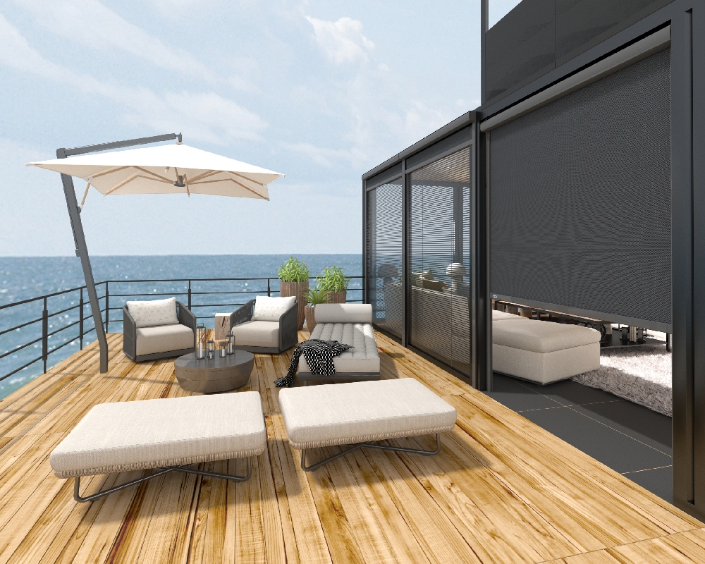 ONNA BANDUNG ZIPTEX BLINDS ZIPTEX Blinds merupakan produk terbaru dari ONNA, penutup eksterior yang dapat bertahan pada cuaca ekstrim. Berfungsi untuk melindungi area dari terik panas sinar matahari (UV Light), air hujan & tiupan angin kencang hingga cuaca ekstrem. Produk ini memiliki ukuran lebar maksimum 5,8 meter & tinggi maksimum 4,5 meter (minimum L X T = 1 m X 0,5 m) dan cocok untuk pemasangan di area luar ruangan & ketinggian seperti rumah di pantai, perbukitan & pegunungan, apartemen & hotel lantai atas (top floor), yang banyak diterpa angin kencang.